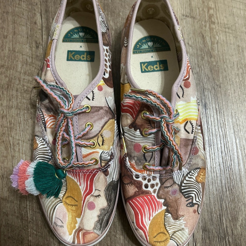 Keds Multicolor Artistic Faces Canvas Sneakers